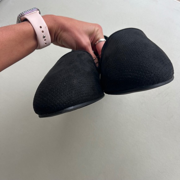 Torrid Women 13WW Black Perforated Slip On Loafer Flats 14313422 Chic Career New - Picture 2 of 12